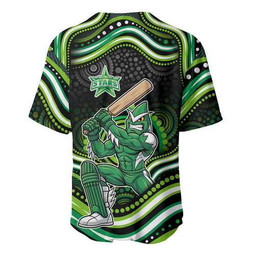 Melbourne Stars Cricket Baseball Jersey Australian Cricket Mascot - Modern Indigenous Style