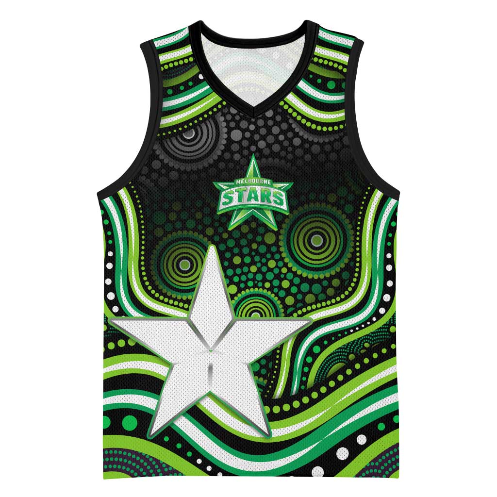Melbourne Stars Cricket Basketball Jersey Australian Cricket Mascot - Modern Indigenous Style