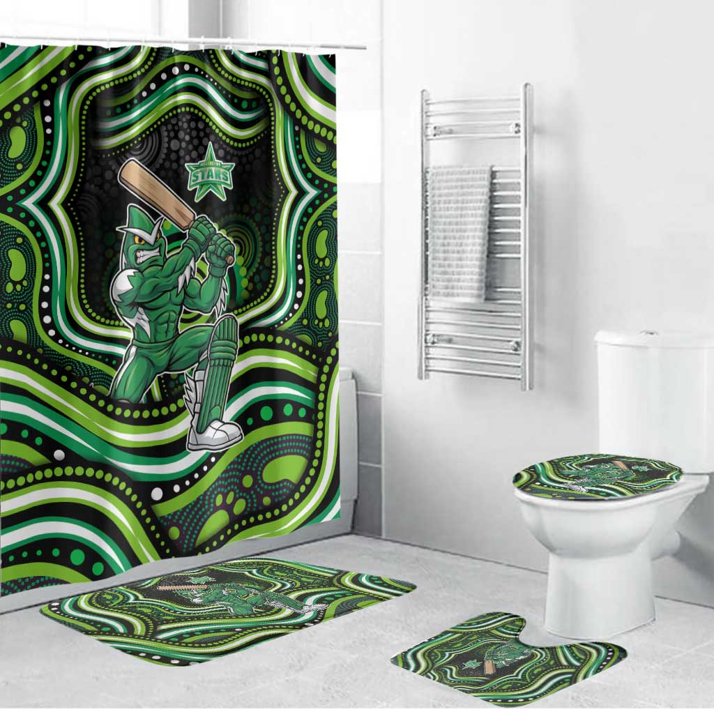 Melbourne Stars Cricket Bathroom Set Australian Cricket Mascot - Modern Indigenous Style