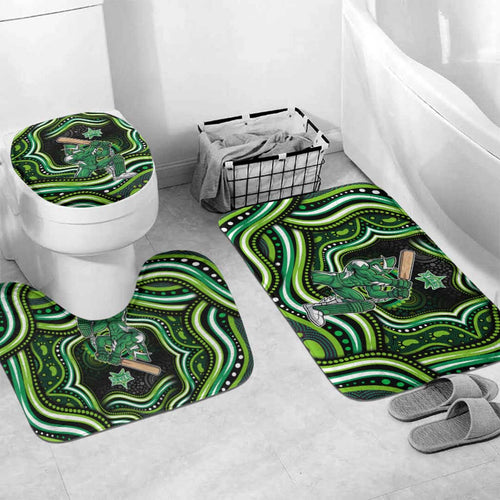 Melbourne Stars Cricket Bathroom Set Australian Cricket Mascot - Modern Indigenous Style