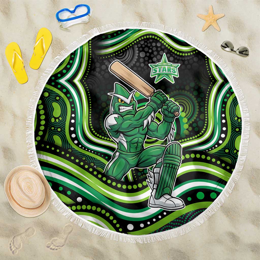 Melbourne Stars Cricket Beach Blanket Australian Cricket Mascot - Modern Indigenous Style
