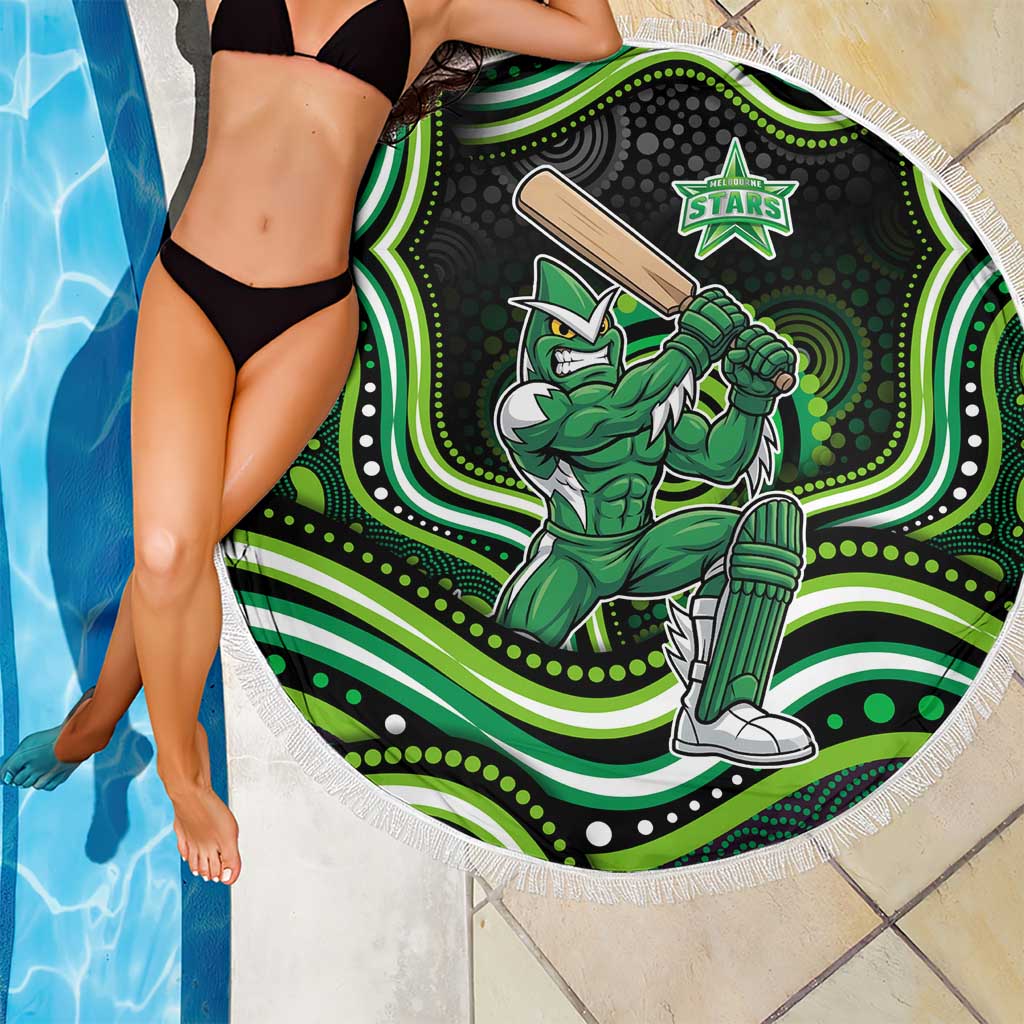 Melbourne Stars Cricket Beach Blanket Australian Cricket Mascot - Modern Indigenous Style