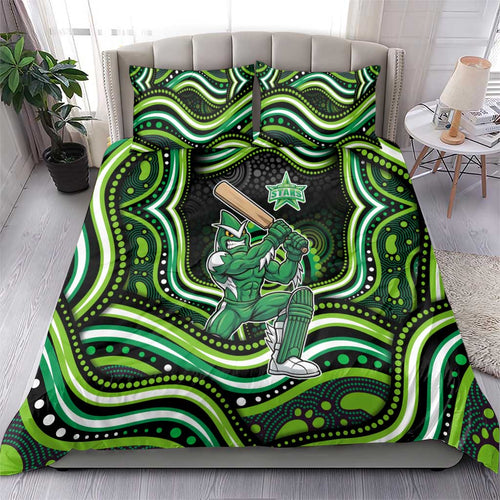 Melbourne Stars Cricket Bedding Set Australian Cricket Mascot - Modern Indigenous Style