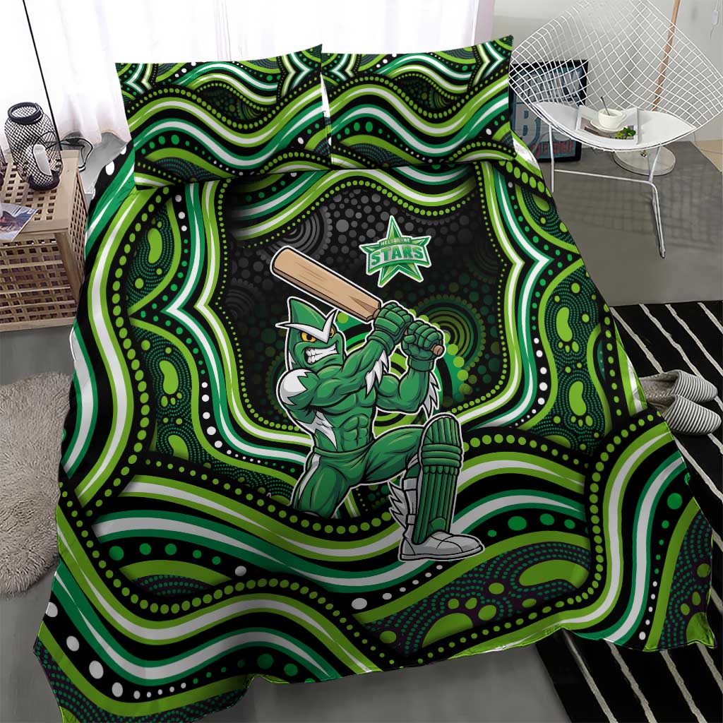 Melbourne Stars Cricket Bedding Set Australian Cricket Mascot - Modern Indigenous Style