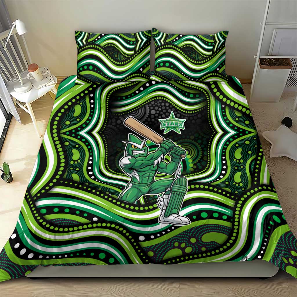 Melbourne Stars Cricket Bedding Set Australian Cricket Mascot - Modern Indigenous Style