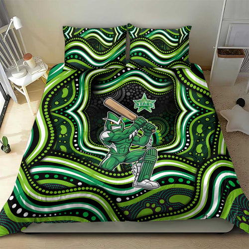 Melbourne Stars Cricket Bedding Set Australian Cricket Mascot - Modern Indigenous Style