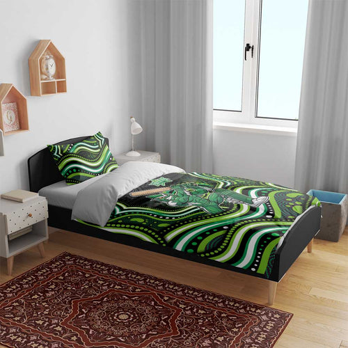 Melbourne Stars Cricket Bedding Set Australian Cricket Mascot - Modern Indigenous Style