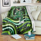 Melbourne Stars Cricket Blanket Australian Cricket Mascot - Modern Indigenous Style