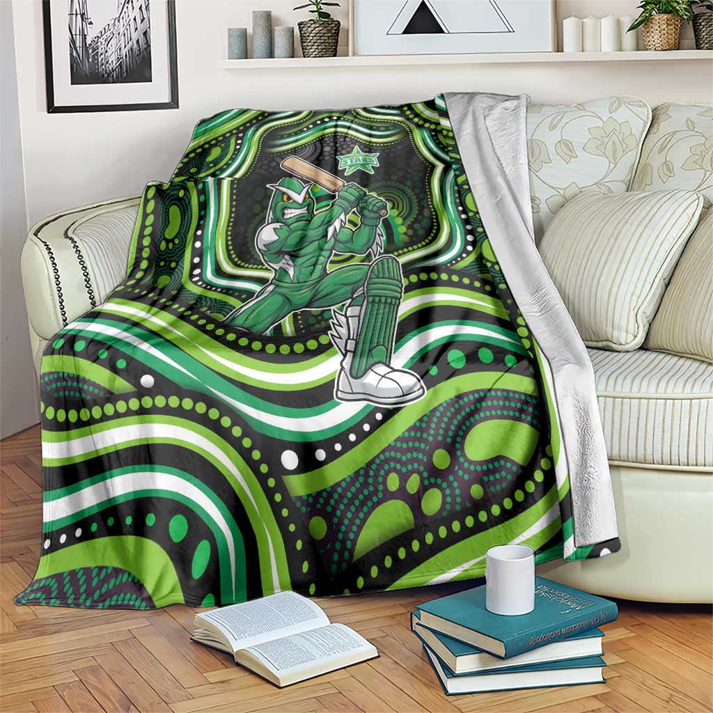 Melbourne Stars Cricket Blanket Australian Cricket Mascot - Modern Indigenous Style