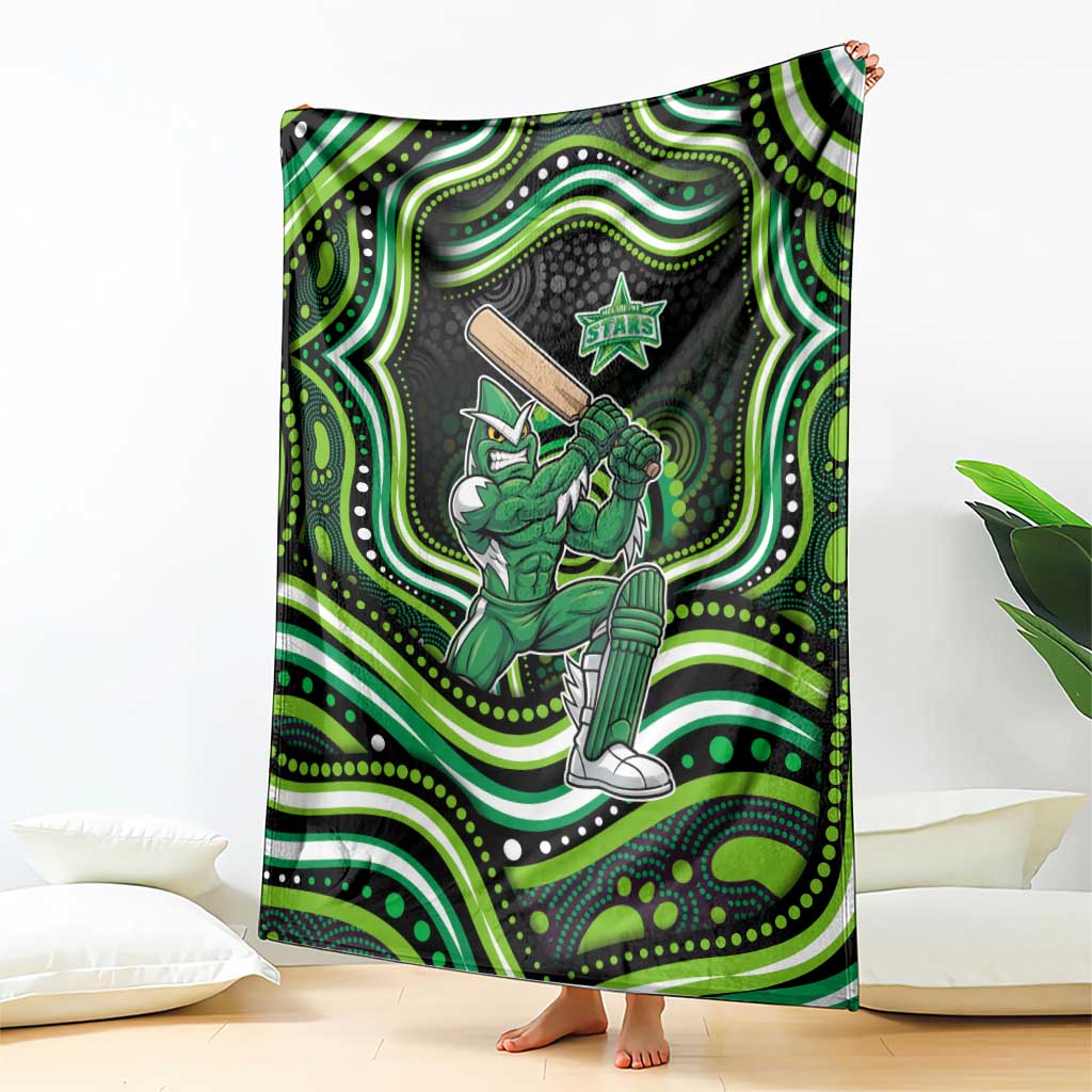 Melbourne Stars Cricket Blanket Australian Cricket Mascot - Modern Indigenous Style
