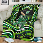 Melbourne Stars Cricket Blanket Australian Cricket Mascot - Modern Indigenous Style