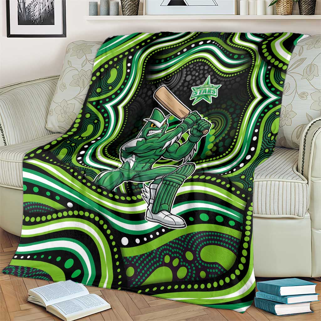 Melbourne Stars Cricket Blanket Australian Cricket Mascot - Modern Indigenous Style