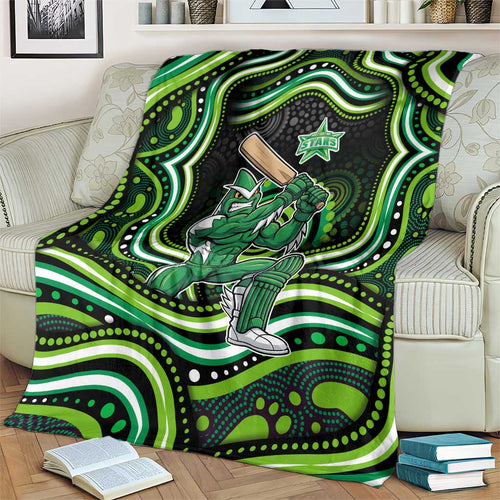 Melbourne Stars Cricket Blanket Australian Cricket Mascot - Modern Indigenous Style