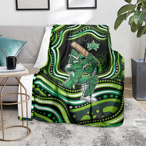 Melbourne Stars Cricket Blanket Australian Cricket Mascot - Modern Indigenous Style