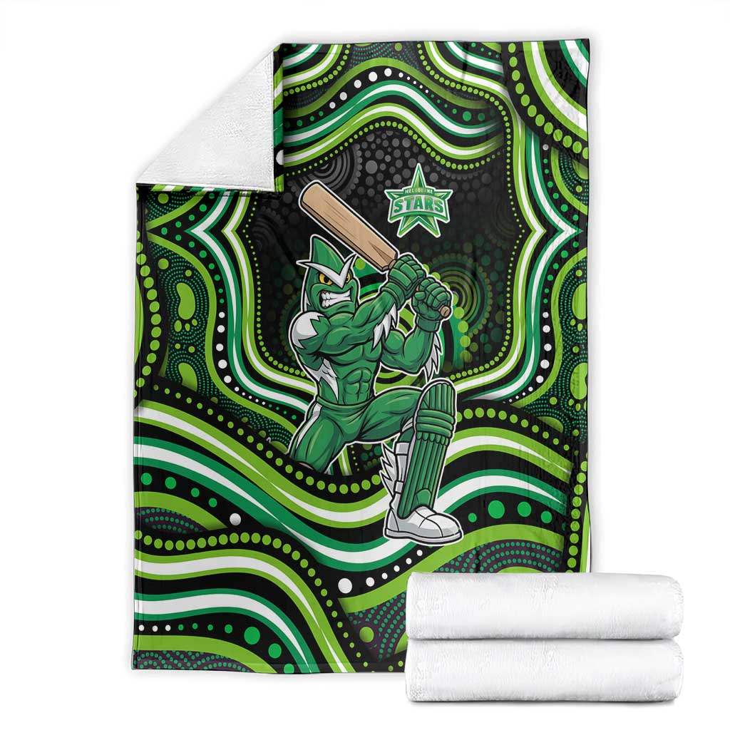 Melbourne Stars Cricket Blanket Australian Cricket Mascot - Modern Indigenous Style