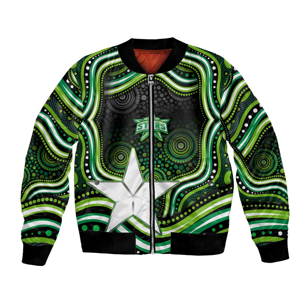 Melbourne Stars Cricket Bomber Jacket Australian Cricket Mascot - Modern Indigenous Style
