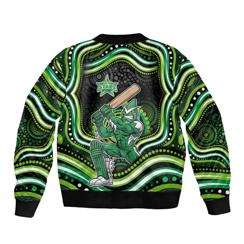 Melbourne Stars Cricket Bomber Jacket Australian Cricket Mascot - Modern Indigenous Style