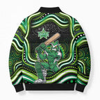 Melbourne Stars Cricket Bomber Puffer Jacket Australian Cricket Mascot - Modern Indigenous Style