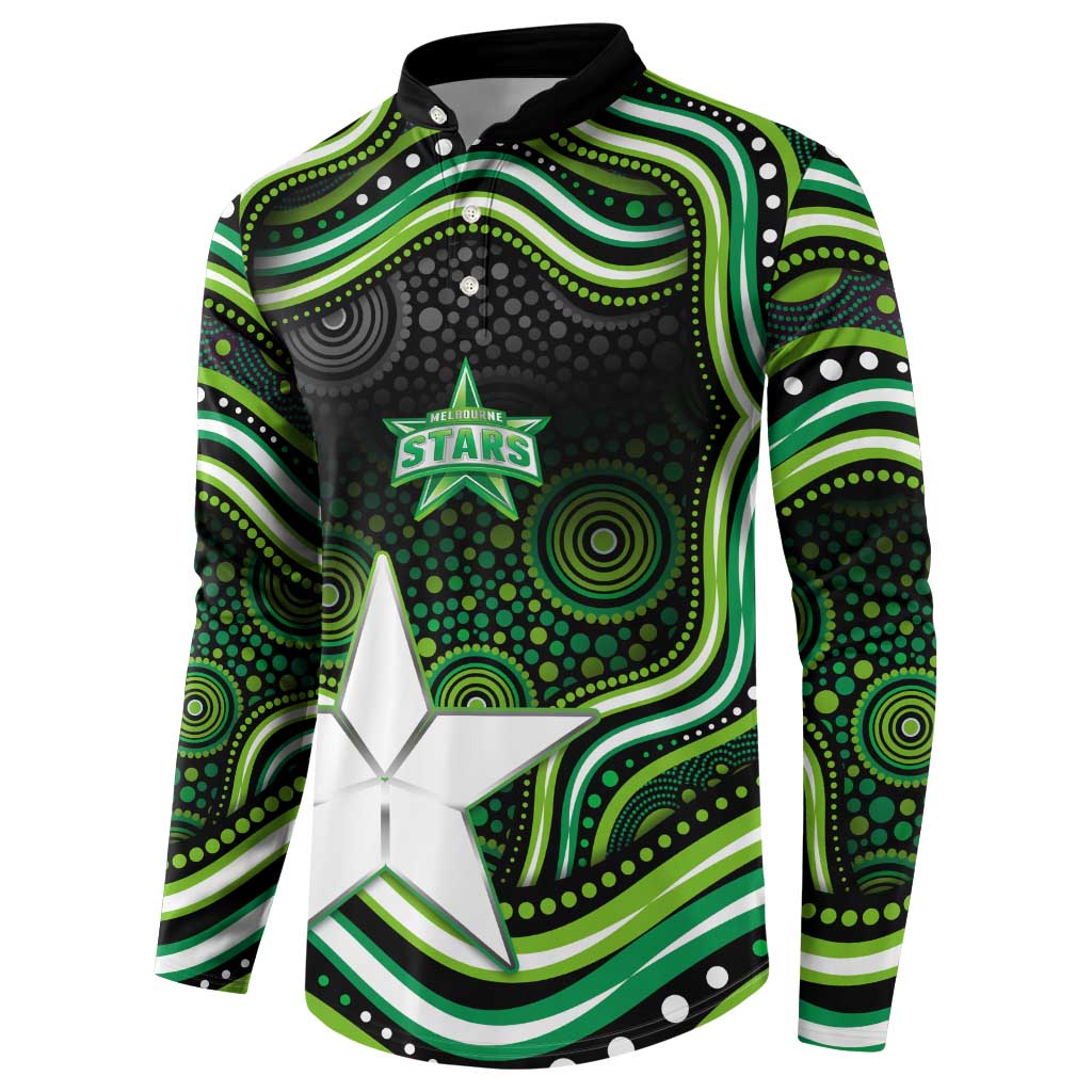 Melbourne Stars Cricket Button Sweatshirt Australian Cricket Mascot - Modern Indigenous Style