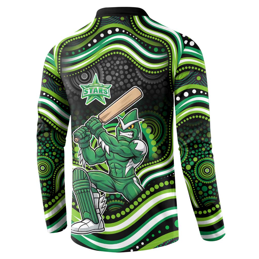 Melbourne Stars Cricket Button Sweatshirt Australian Cricket Mascot - Modern Indigenous Style