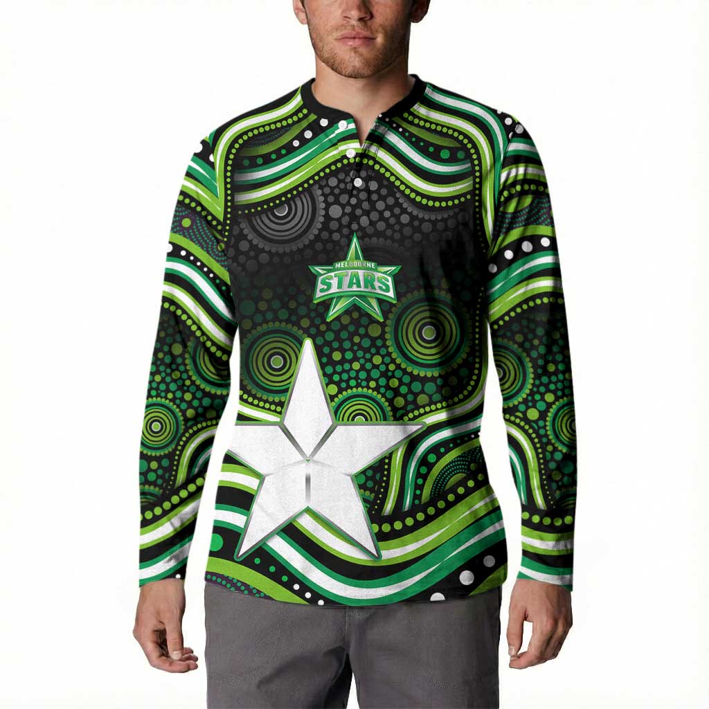 Melbourne Stars Cricket Button Sweatshirt Australian Cricket Mascot - Modern Indigenous Style