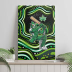 Melbourne Stars Cricket Canvas Wall Art Australian Cricket Mascot - Modern Indigenous Style