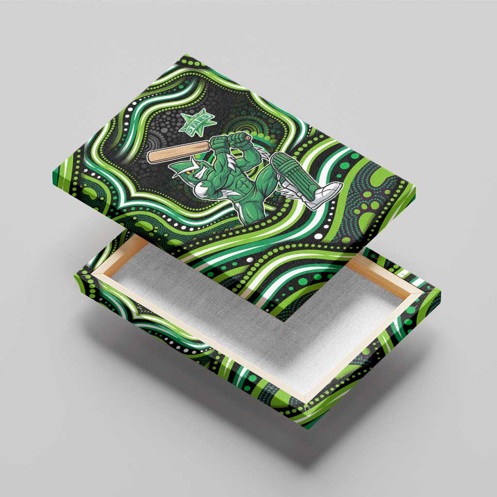 Melbourne Stars Cricket Canvas Wall Art Australian Cricket Mascot - Modern Indigenous Style