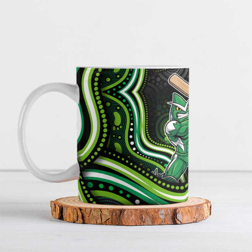 Melbourne Stars Cricket Ceramic Mug Australian Cricket Mascot - Modern Indigenous Style