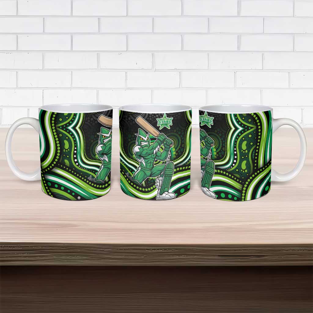 Melbourne Stars Cricket Ceramic Mug Australian Cricket Mascot - Modern Indigenous Style