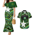 Melbourne Stars Cricket Couples Matching Mermaid Dress and Hawaiian Shirt Australian Cricket Mascot - Modern Indigenous Style