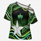 Melbourne Stars Cricket Cross Shoulder Shirt Australian Cricket Mascot - Modern Indigenous Style