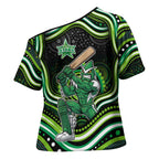 Melbourne Stars Cricket Cross Shoulder Shirt Australian Cricket Mascot - Modern Indigenous Style