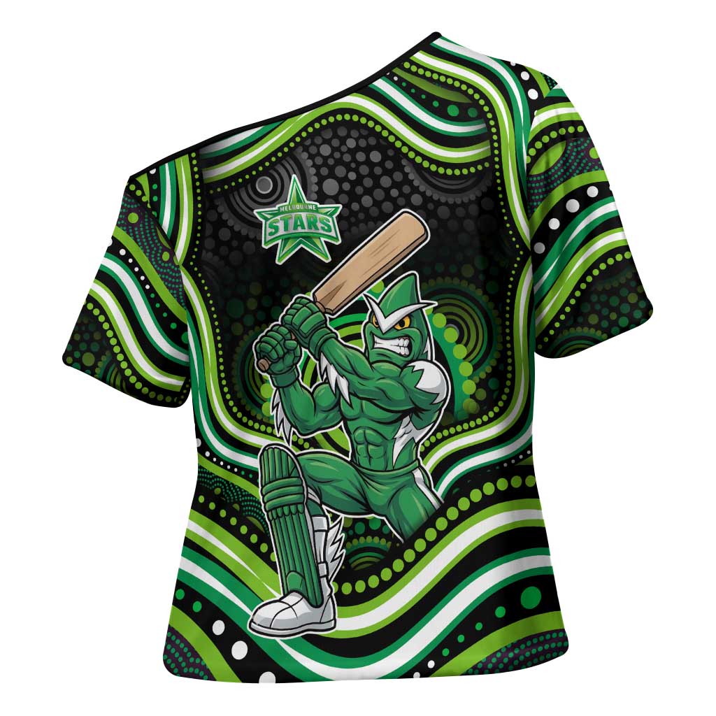 Melbourne Stars Cricket Cross Shoulder Shirt Australian Cricket Mascot - Modern Indigenous Style