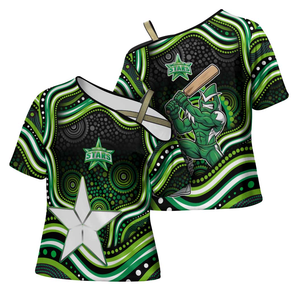 Melbourne Stars Cricket Cross Shoulder Shirt Australian Cricket Mascot - Modern Indigenous Style