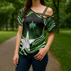 Melbourne Stars Cricket Cross Shoulder Shirt Australian Cricket Mascot - Modern Indigenous Style