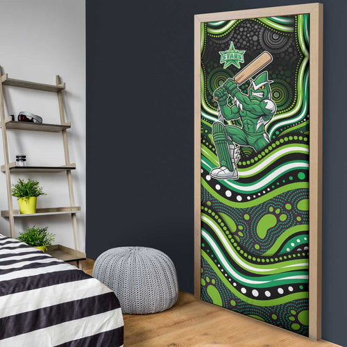 Melbourne Stars Cricket Door Cover Australian Cricket Mascot - Modern Indigenous Style