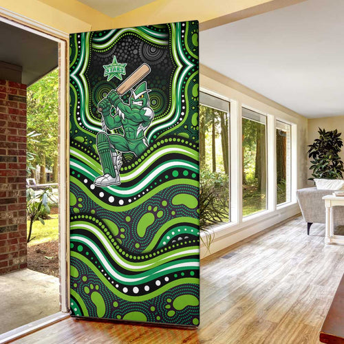 Melbourne Stars Cricket Door Cover Australian Cricket Mascot - Modern Indigenous Style
