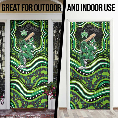 Melbourne Stars Cricket Door Cover Australian Cricket Mascot - Modern Indigenous Style