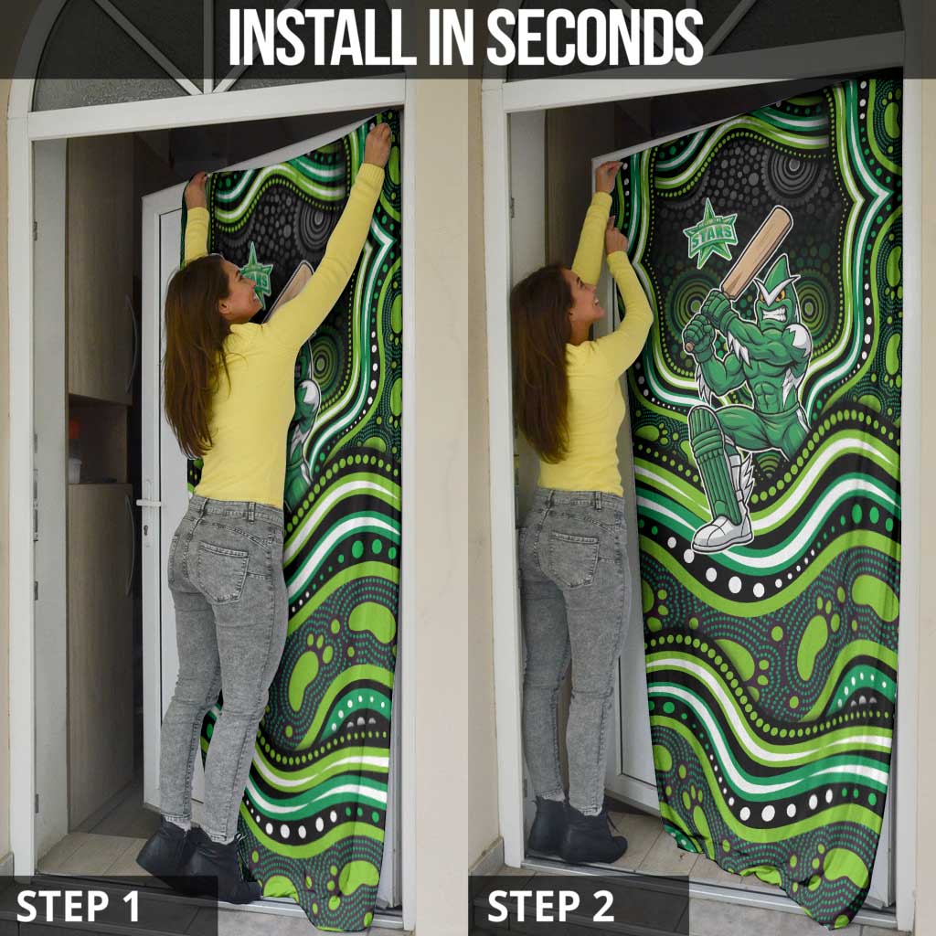 Melbourne Stars Cricket Door Cover Australian Cricket Mascot - Modern Indigenous Style