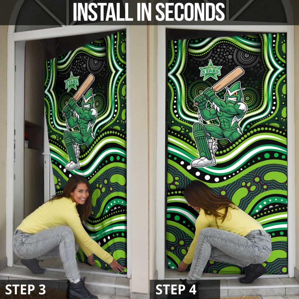 Melbourne Stars Cricket Door Cover Australian Cricket Mascot - Modern Indigenous Style
