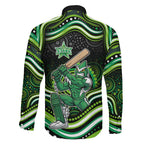 Melbourne Stars Cricket Family Matching Mermaid Dress and Hawaiian Shirt Australian Cricket Mascot - Modern Indigenous Style