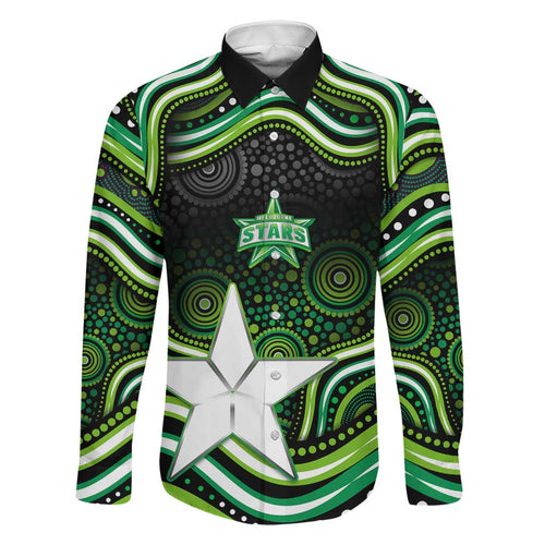 Melbourne Stars Cricket Family Matching Off The Shoulder Long Sleeve Dress and Hawaiian Shirt Australian Cricket Mascot - Modern Indigenous Style