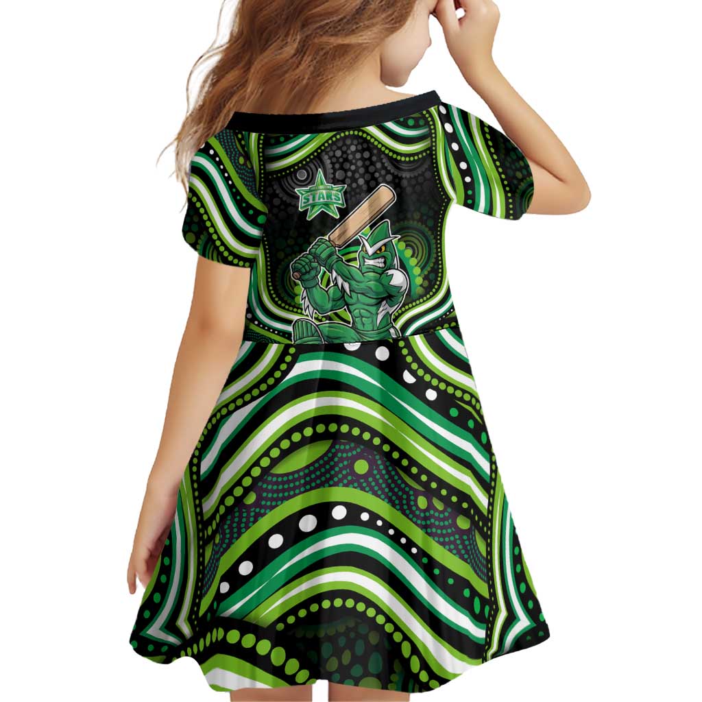 Melbourne Stars Cricket Family Matching Short Sleeve Bodycon Dress and Hawaiian Shirt Australian Cricket Mascot - Modern Indigenous Style