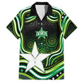 Melbourne Stars Cricket Family Matching Short Sleeve Bodycon Dress and Hawaiian Shirt Australian Cricket Mascot - Modern Indigenous Style