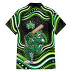 Melbourne Stars Cricket Family Matching Short Sleeve Bodycon Dress and Hawaiian Shirt Australian Cricket Mascot - Modern Indigenous Style