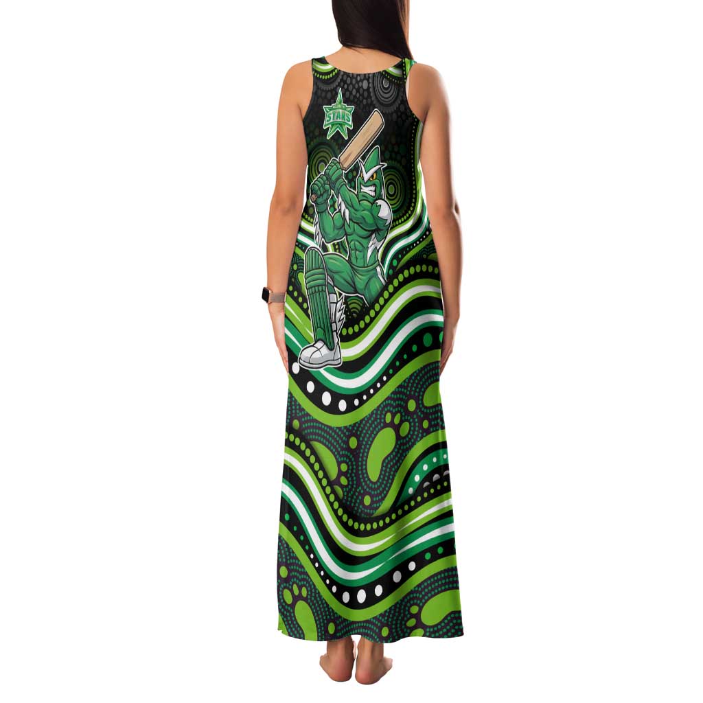 Melbourne Stars Cricket Family Matching Tank Maxi Dress and Hawaiian Shirt Australian Cricket Mascot - Modern Indigenous Style