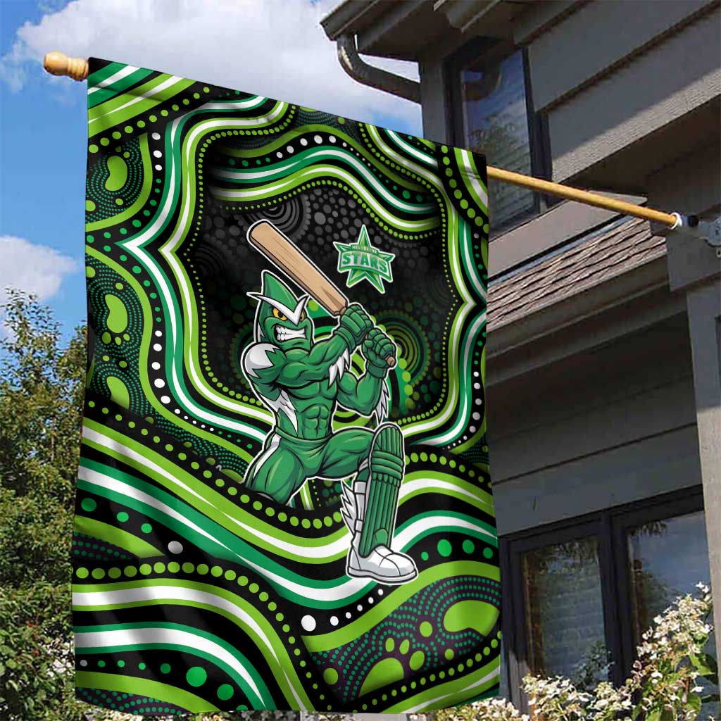 Melbourne Stars Cricket Garden Flag Australian Cricket Mascot - Modern Indigenous Style