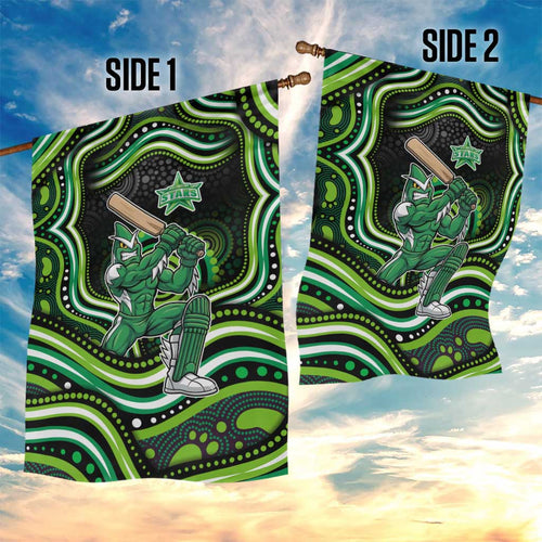 Melbourne Stars Cricket Garden Flag Australian Cricket Mascot - Modern Indigenous Style