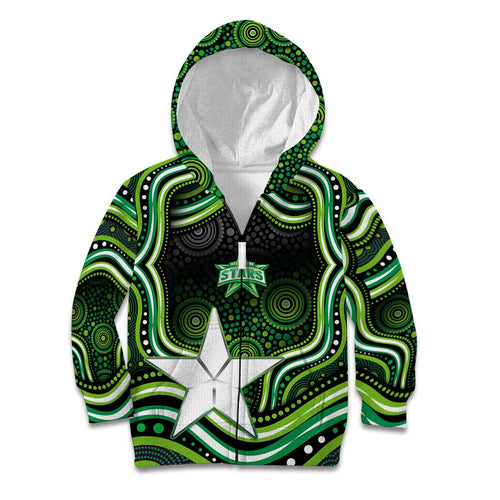 Melbourne Stars Cricket Kid Hoodie Australian Cricket Mascot - Modern Indigenous Style