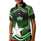 Melbourne Stars Cricket Kid Polo Shirt Australian Cricket Mascot - Modern Indigenous Style